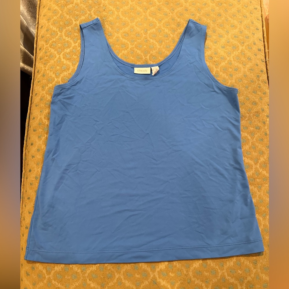Chicos Size 2 Camisole Tank Top; blue; Nylon-Spandex Material